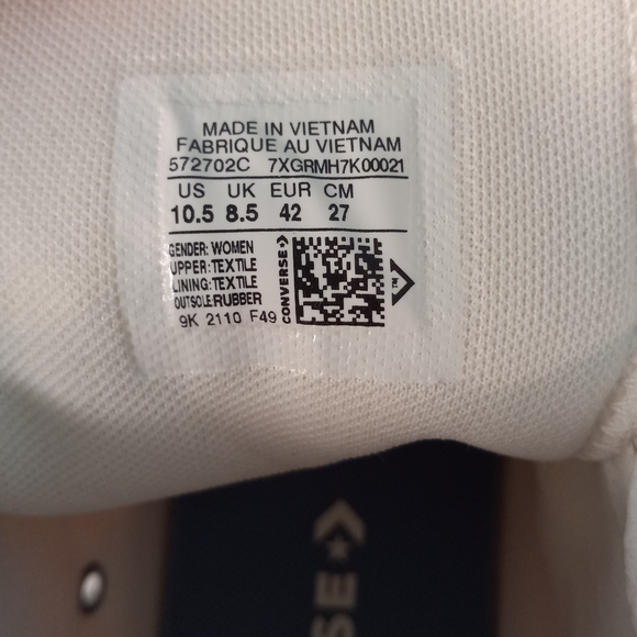 NWT | Converse Chuck Taylor All Star Crafted Abstract Stripes High Top Sneaker - Picture 9 of 12